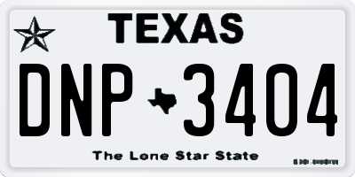 TX license plate DNP3404