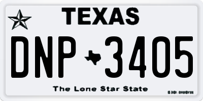 TX license plate DNP3405