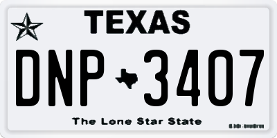 TX license plate DNP3407