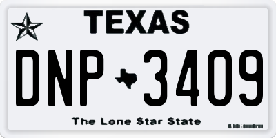 TX license plate DNP3409