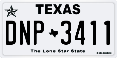 TX license plate DNP3411