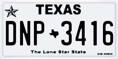 TX license plate DNP3416