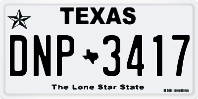 TX license plate DNP3417