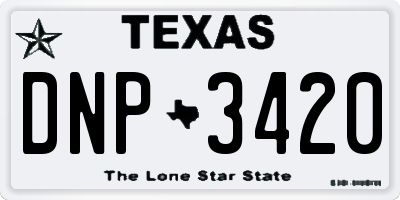 TX license plate DNP3420
