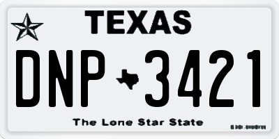 TX license plate DNP3421