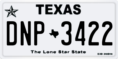 TX license plate DNP3422