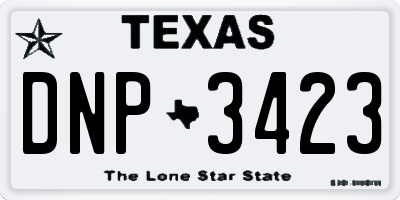 TX license plate DNP3423