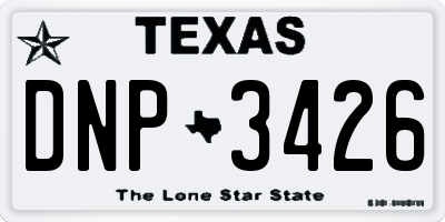 TX license plate DNP3426