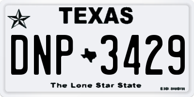TX license plate DNP3429