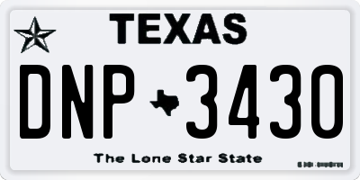TX license plate DNP3430