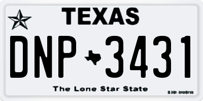 TX license plate DNP3431