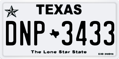 TX license plate DNP3433