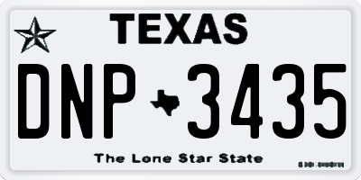 TX license plate DNP3435