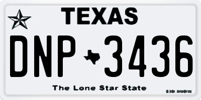 TX license plate DNP3436