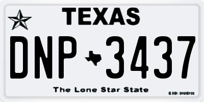 TX license plate DNP3437