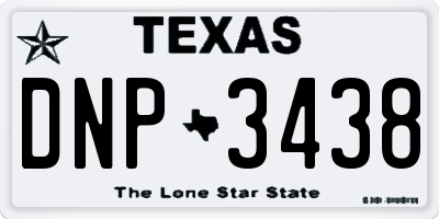 TX license plate DNP3438