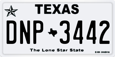 TX license plate DNP3442
