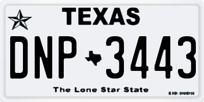 TX license plate DNP3443