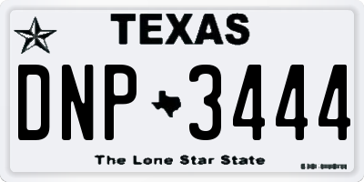 TX license plate DNP3444