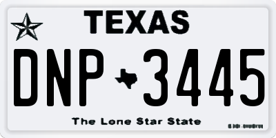 TX license plate DNP3445