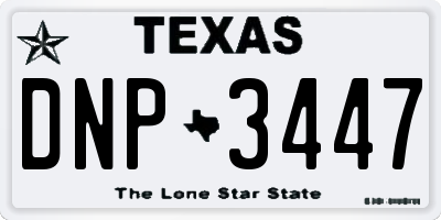 TX license plate DNP3447