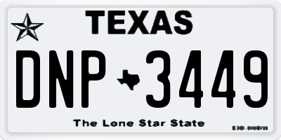 TX license plate DNP3449