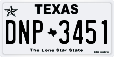 TX license plate DNP3451