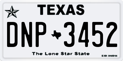 TX license plate DNP3452