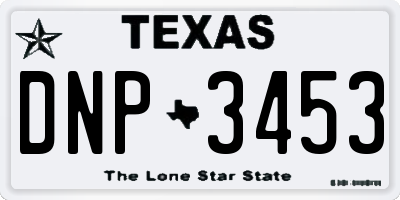 TX license plate DNP3453