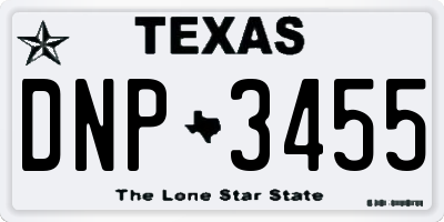 TX license plate DNP3455
