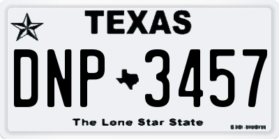TX license plate DNP3457