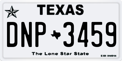 TX license plate DNP3459