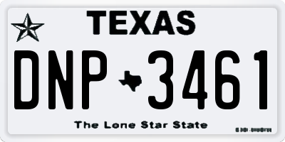 TX license plate DNP3461