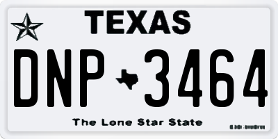 TX license plate DNP3464
