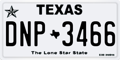 TX license plate DNP3466