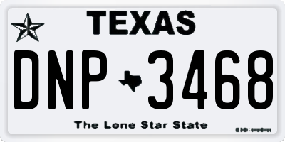 TX license plate DNP3468