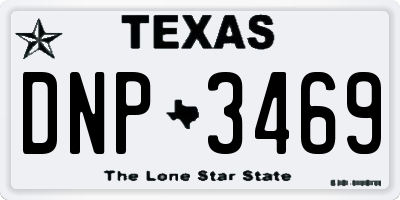 TX license plate DNP3469