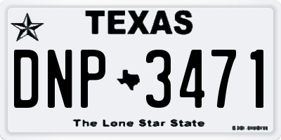 TX license plate DNP3471
