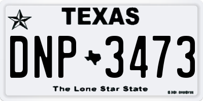 TX license plate DNP3473