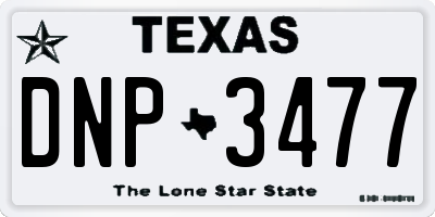 TX license plate DNP3477