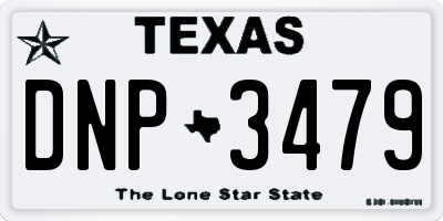 TX license plate DNP3479