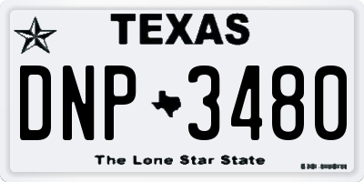 TX license plate DNP3480