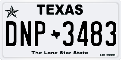 TX license plate DNP3483