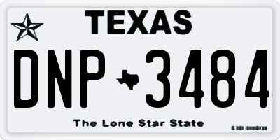 TX license plate DNP3484