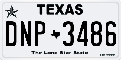 TX license plate DNP3486