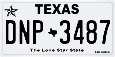 TX license plate DNP3487