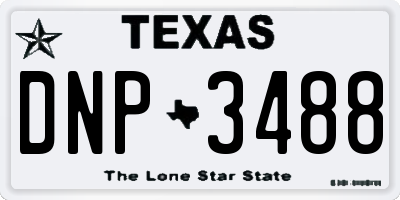 TX license plate DNP3488