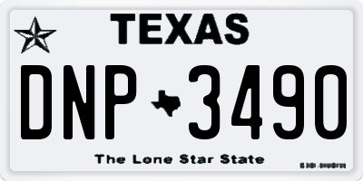 TX license plate DNP3490