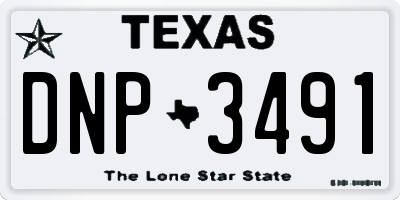 TX license plate DNP3491