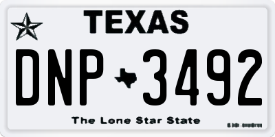 TX license plate DNP3492